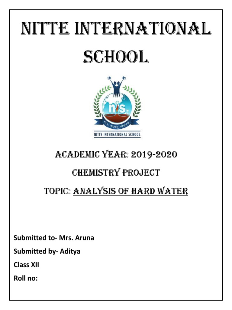Chemistry Project: Hard Water Analysis | PDF | Titration | Chemistry