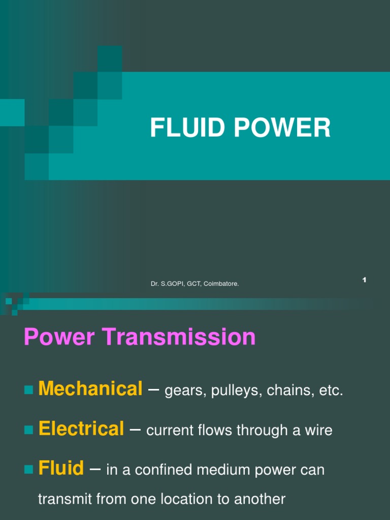 01 Fluid Power PDF Liquids Fluid