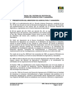 Manual Del Sistema de Gestión Del Ministerio de Agricultura Y Ganadería 1. Presentación Del Ministerio de Agricultura Y Ganadería