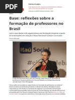 Reflexões sobre a formação de professores no Brasil