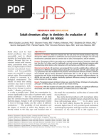 Cobalt-chromium Alloys in Dentistry an Evaluation Of metal Ion Release