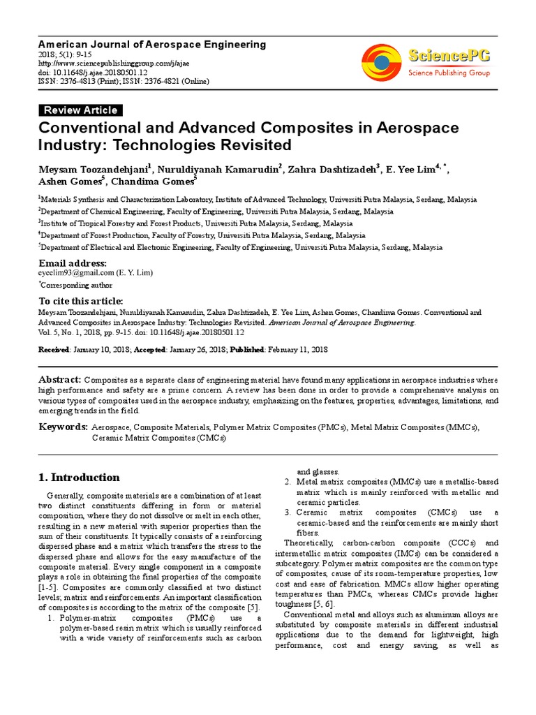 Advanced Composites in Aerospace Industry | PDF | Composite Material ...
