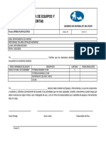 Acta de Entrega de Equipos Y Herramientas: Consorcio San Cristobal Nit: 901-179-076