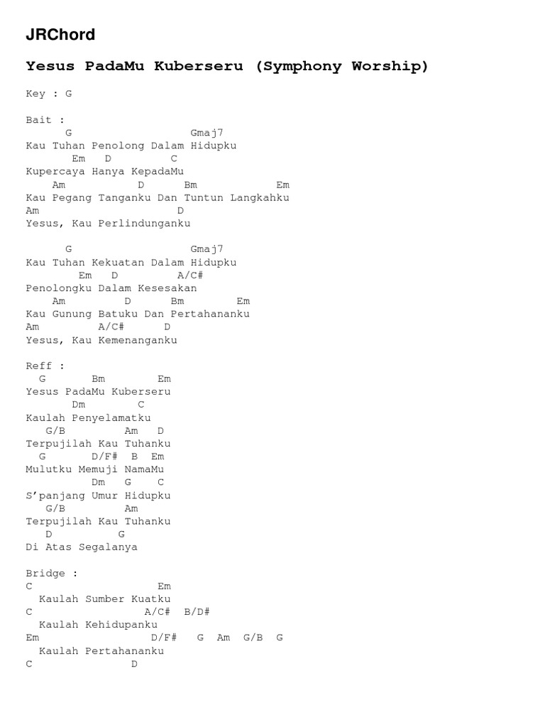 Yesus Padamu Kuberseru Symphony Worship