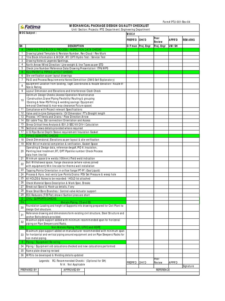 Check List Rev04 PDF Pipe (Fluid Conveyance) Gas Technologies