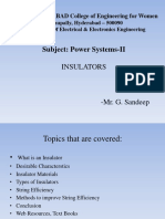 Subject: Power Systems-II: Insulators
