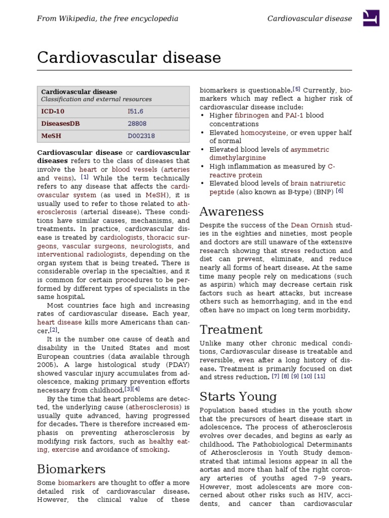 Cardiovascular Disease | PDF | Cardiovascular Diseases | Atherosclerosis