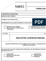 Solicita Licencia Inicial de Arma de Fuego para Defensa Personal