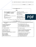 Prueba Semestral Segundo Semestre Lenguaje y Comunicación Tercer Año 2019