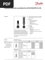 Pressure Reduction Controller For Oil V21D28 (PN 16, 25) : Data Sheet