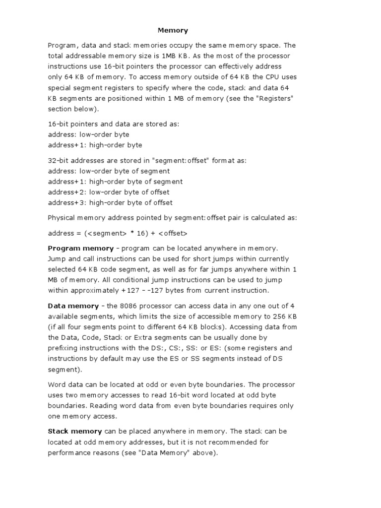 Intel 8086 Microprocessor Architecture | PDF | Instruction Set ...