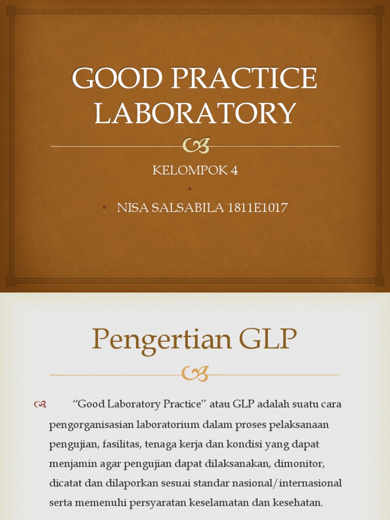 Pengantar Good Laboratory Practice (GLP) | PDF