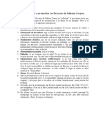 Como Redactar y Presentar Un Recurso de Habeas Corpus