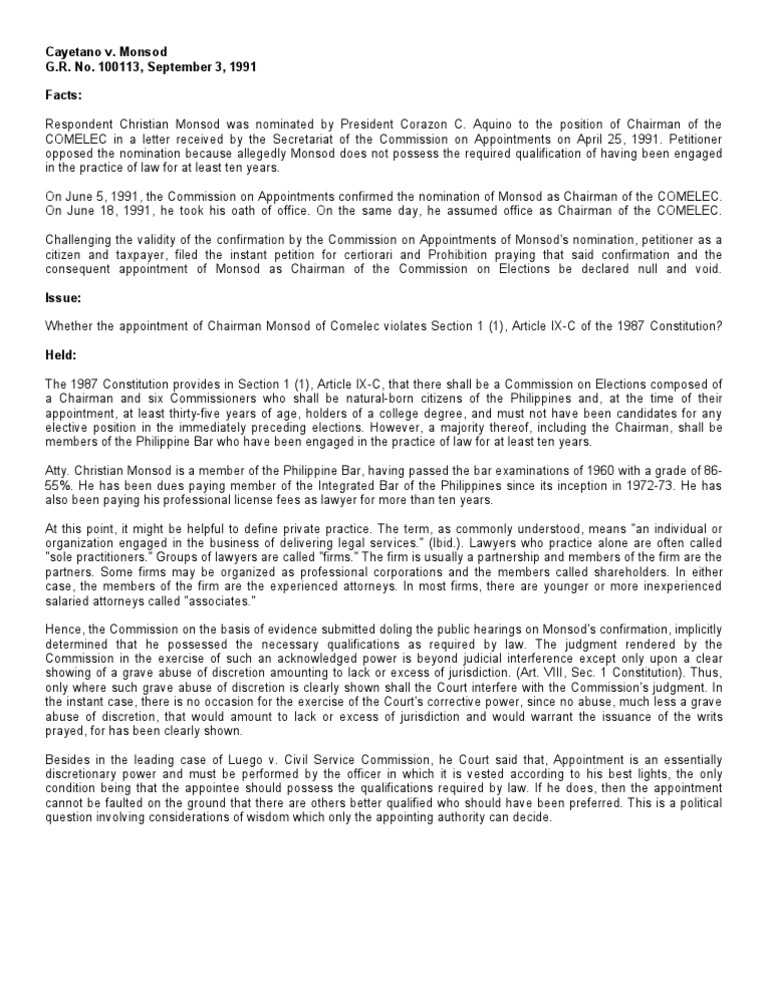 Essay on cayetano vs monsod 05 picture