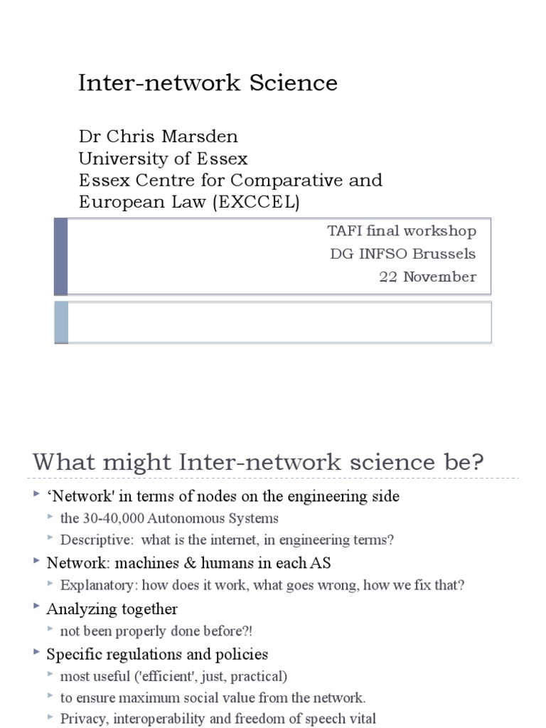 Inter-Network Science: A New Approach | PDF | Business | Internet