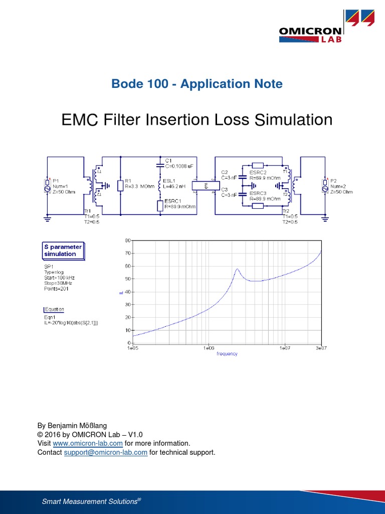 App Note EMC Filter Insertion Loss Simulation V1 PDF Electrical