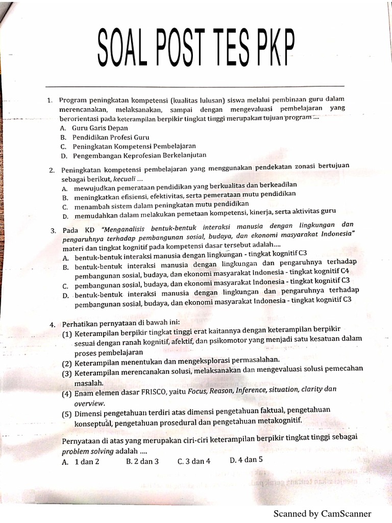 Post-Test Questions for PKP | PDF
