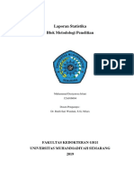 Laporan Statistika Blok Metodologi Penelitian: Fakultas Kedokteran Gigi Universitas Muhammadiyah Semarang 2019