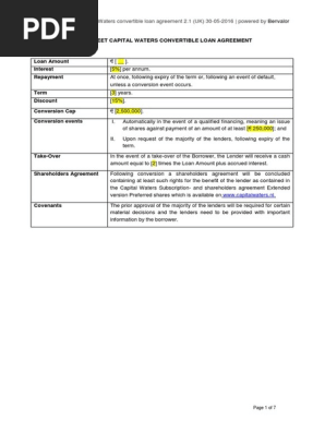 Capital Waters Convertible Loan Agreement.2.1 (UK) 30-5-2016 (2)
