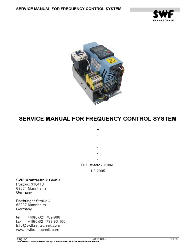 SWF Frequency Control System Manual | PDF | Switch | Fuse (Electrical)