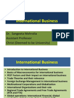 International Business: Dr. Sangeeta Mehrolia Assistant Professor Christ (Deemed To Be University)