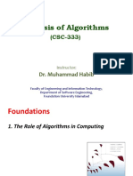 Analysis of Algorithms: Dr. Muhammad Habib