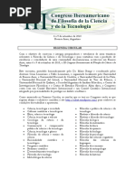 Segunda Circular III Congreso Iberoamericano de Filosofia Da Ciencia e Da Tecnologia