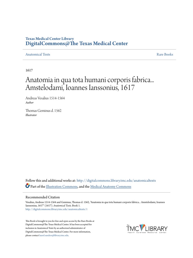 Anatomia in Qua Tota Humani Corporis Fabrica... Amstelodami Ioan | PDF |  Nature