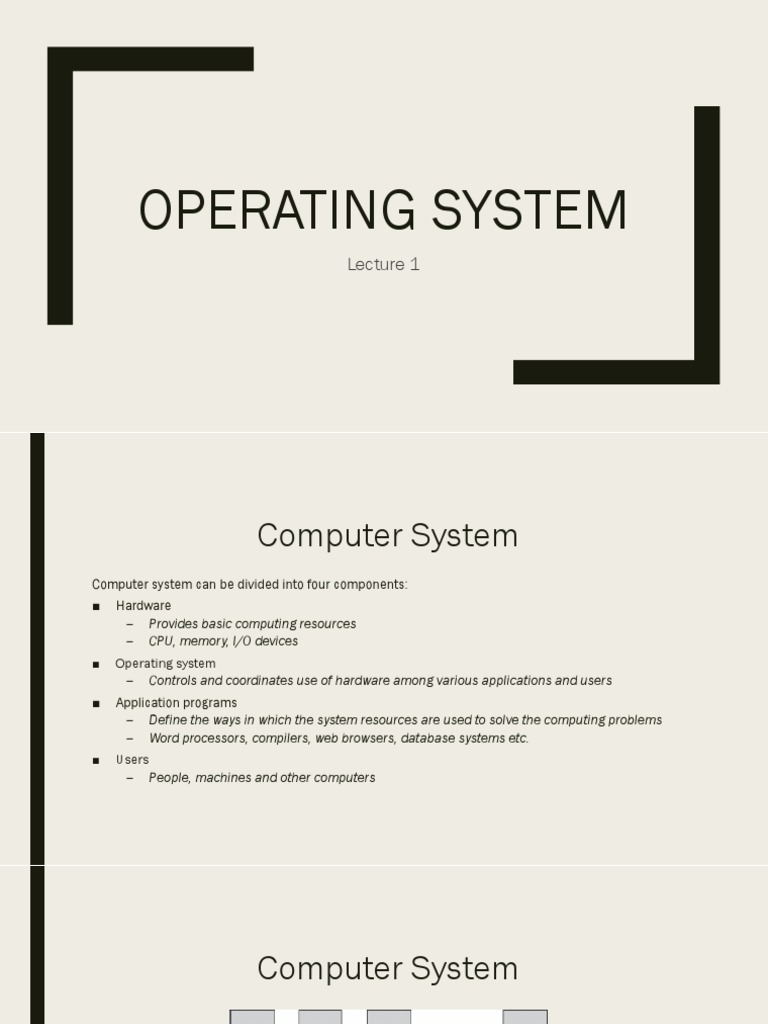 Lec 01 | PDF | Operating System | Process (Computing)