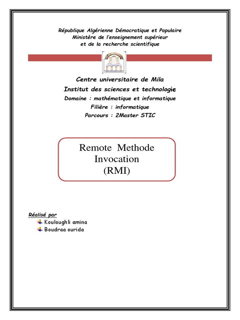 Programmation RMI en Java | PDF | Interface (Informatique) | Java ...