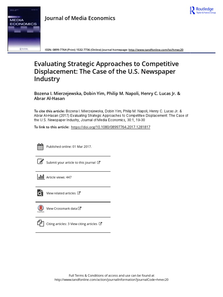 Evaluating Strategic Approaches To Competitive Displacement The Case of ...