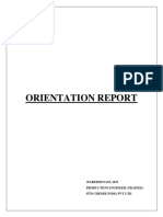 Orientation Report for Production Engineer Trainee