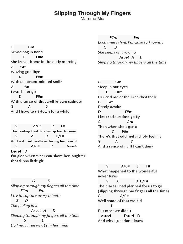 Slipping Trough My Fingers PDF