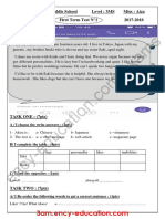 El Amir Abdelkader Middle School Level: 3MS Miss: Aiza First Term Test N°1 2017-2018