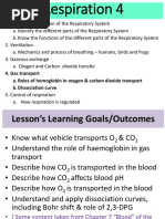 Respiration 4: 4. Gas Transport A. Roles of Hemoglobin in Oxygen & Carbon Dioxide Transport B. Dissociation Curve