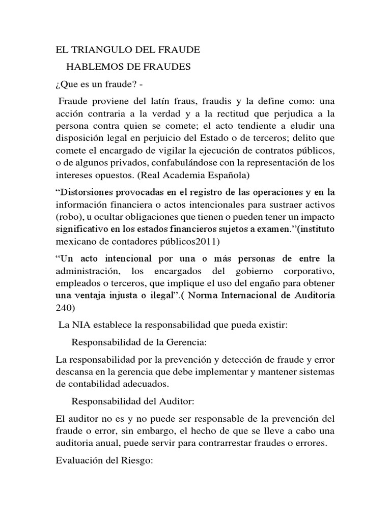 Triángulo del Fraude en Auditoría | PDF | Auditoría | Contralor