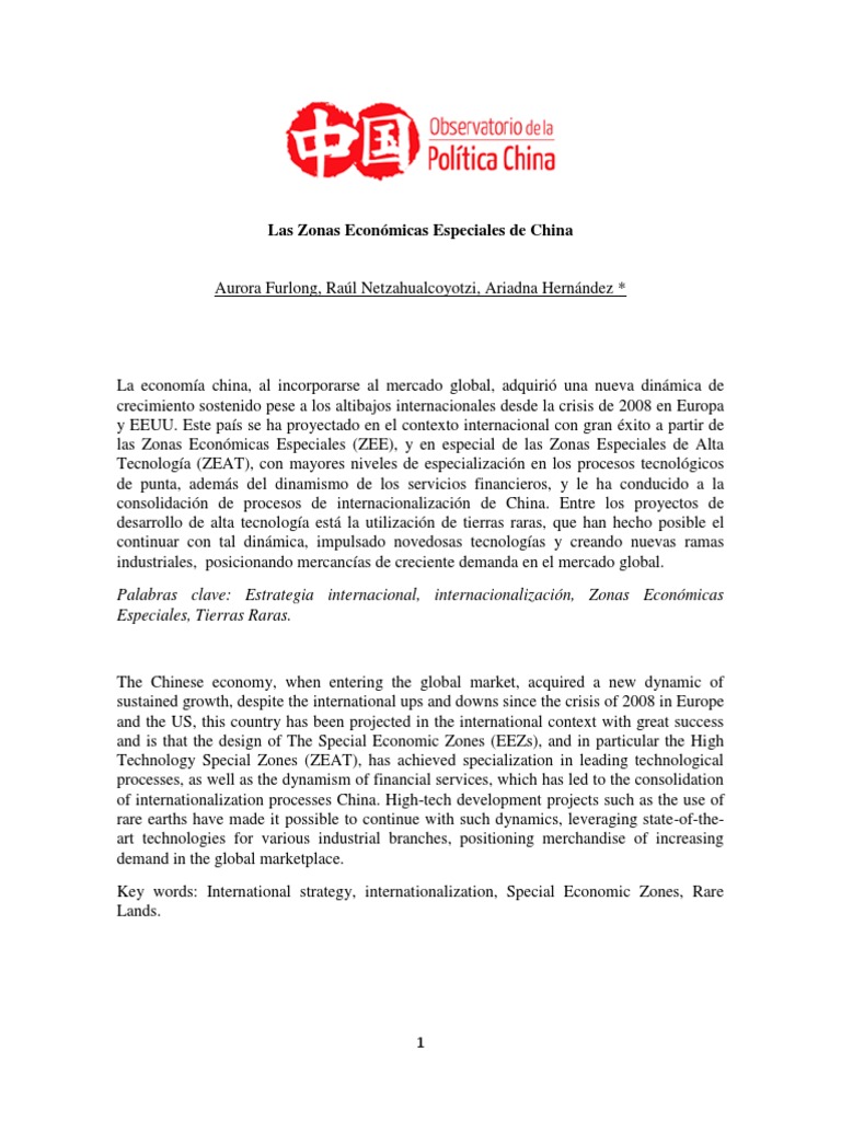 China y Las Zonas Economicas Especiales | PDF | Economias | Economía ...