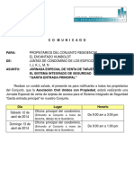 Comunicado Jornada Especial Tarjetas Acceso PDF