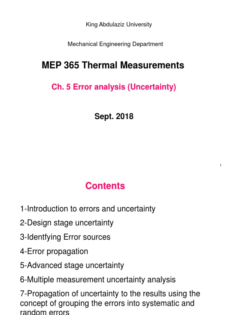 Thermal Measurement Error Analysis | PDF | Uncertainty | Observational ...