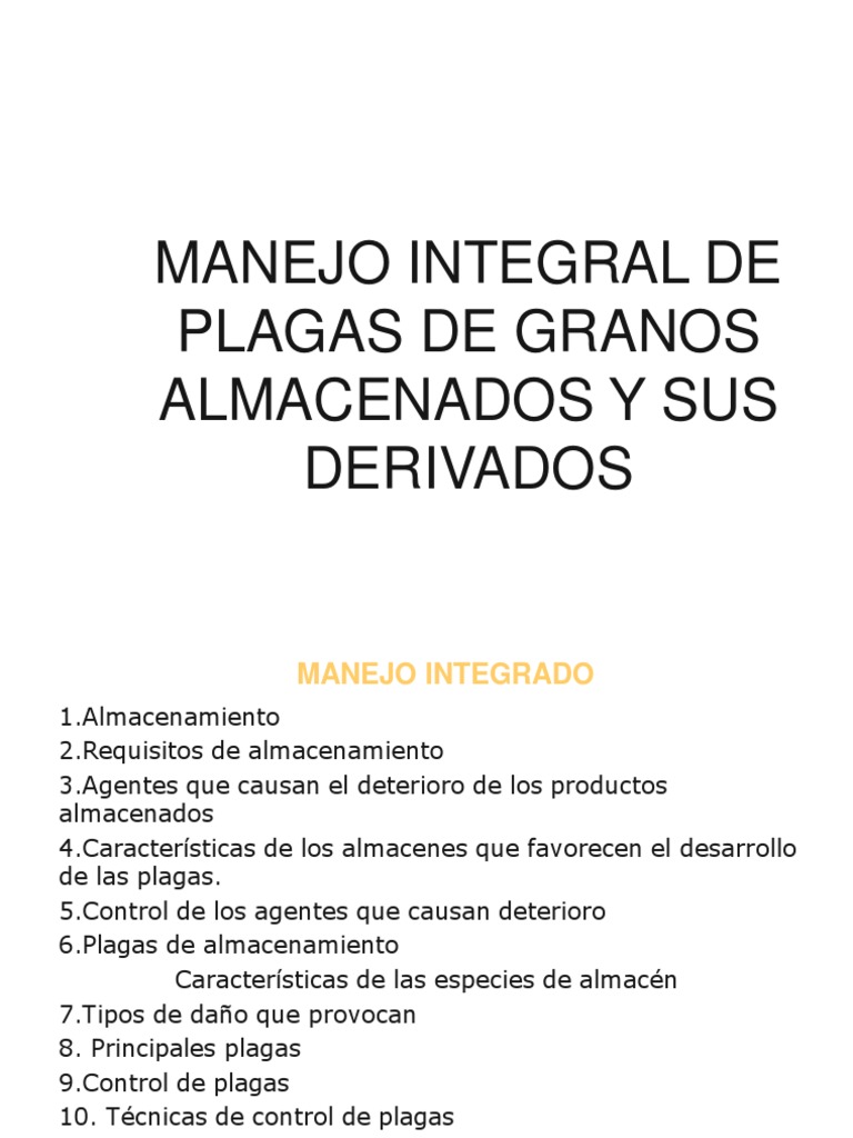 Control de Plagas en Granos Almacenados | PDF | Escarabajo | Cereales