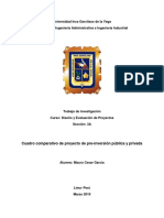 Cuadro Comparativo de Proyectos de Pre Inversion Publica y Privada