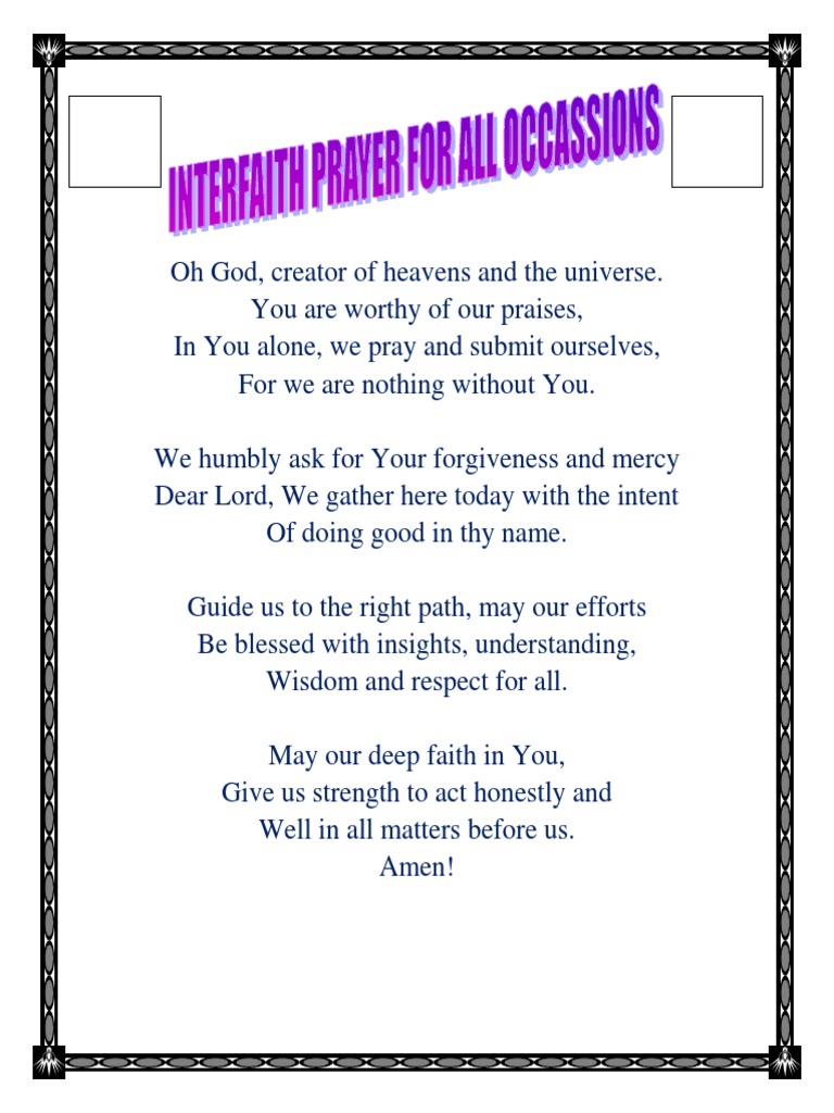 Interfaith Prayer for Gatherings | PDF