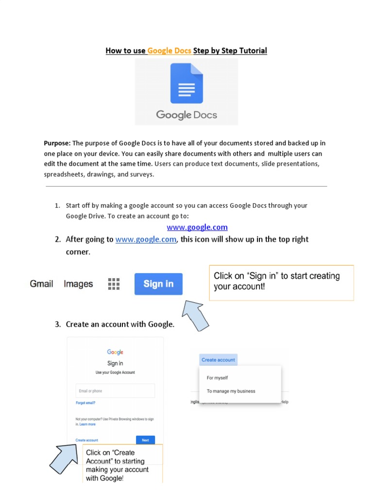 Google Docs Step-by-Step Guide | PDF