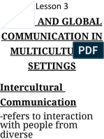 Local and Global Communication in Multicultural Settings