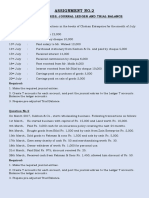 Assignment No.2 (Journal Entries, Ledger and Trial Balance)