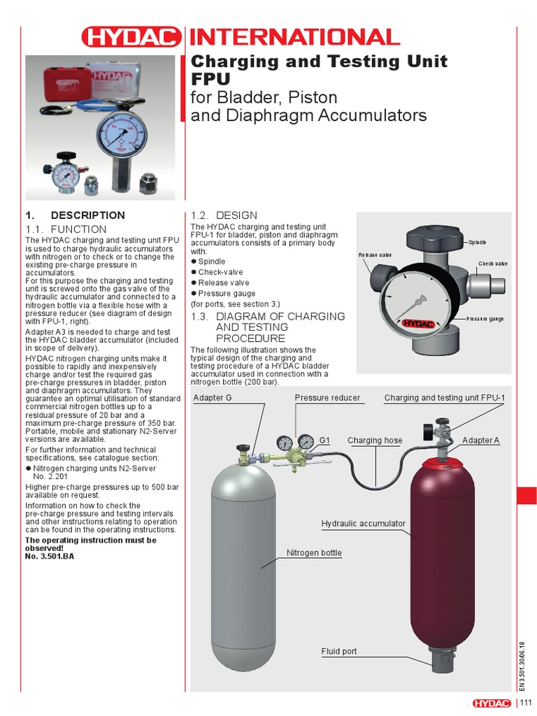 Charging and Testing Unit for Bladder, Piston, and Diaphragm