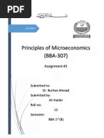 Principles of Microeconomics (BBA-307) : Assignment #1