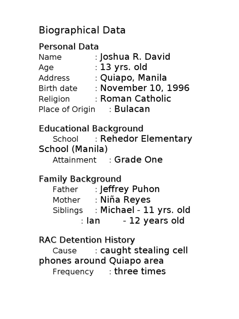 Biographical Data Case Study PDF