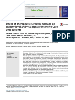 Effect of Therapeutic Swedish Massage On Anxiety Level and Vital Signs of Intensive Care Unit Patients