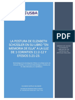 La Postura de Elizabeth Schüssler en Su Libro en Memoria de Ella A La Luz de 1 Corintios 11-2-12 y Efesios 5-21-23